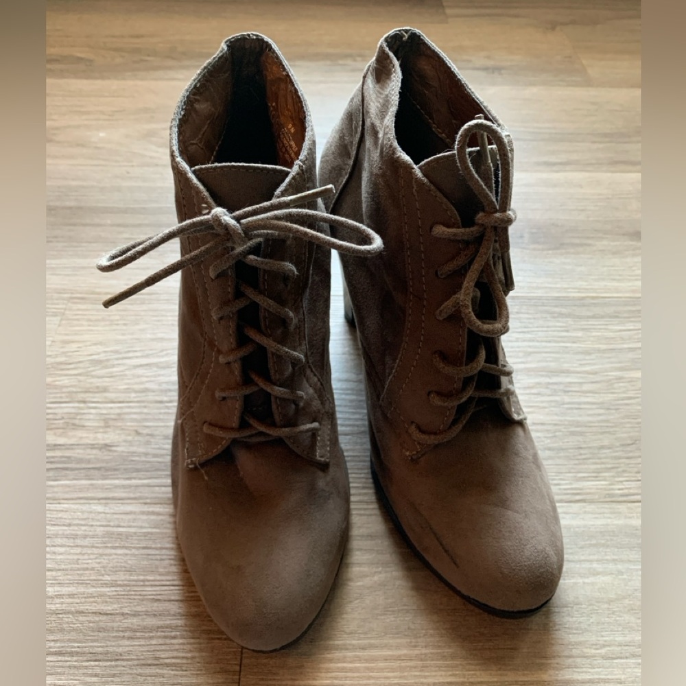 Brown Suede Leather Ankle Boots